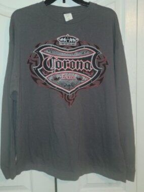 Corona Extra - Long Sleeve T-Shirt Men’s Large Gray Graphic Logo Tee